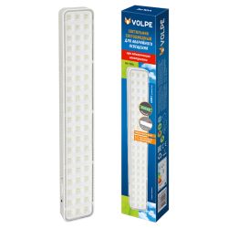 ULR-Q402 5W-DW WHITE S01 Светильник светодиодный аварийного освещения. Наклейка ВЫХОД. Дневной свет 6500K. Встроенный аккумулятор AC-DС. Корпус белый. ТМ Volpe.