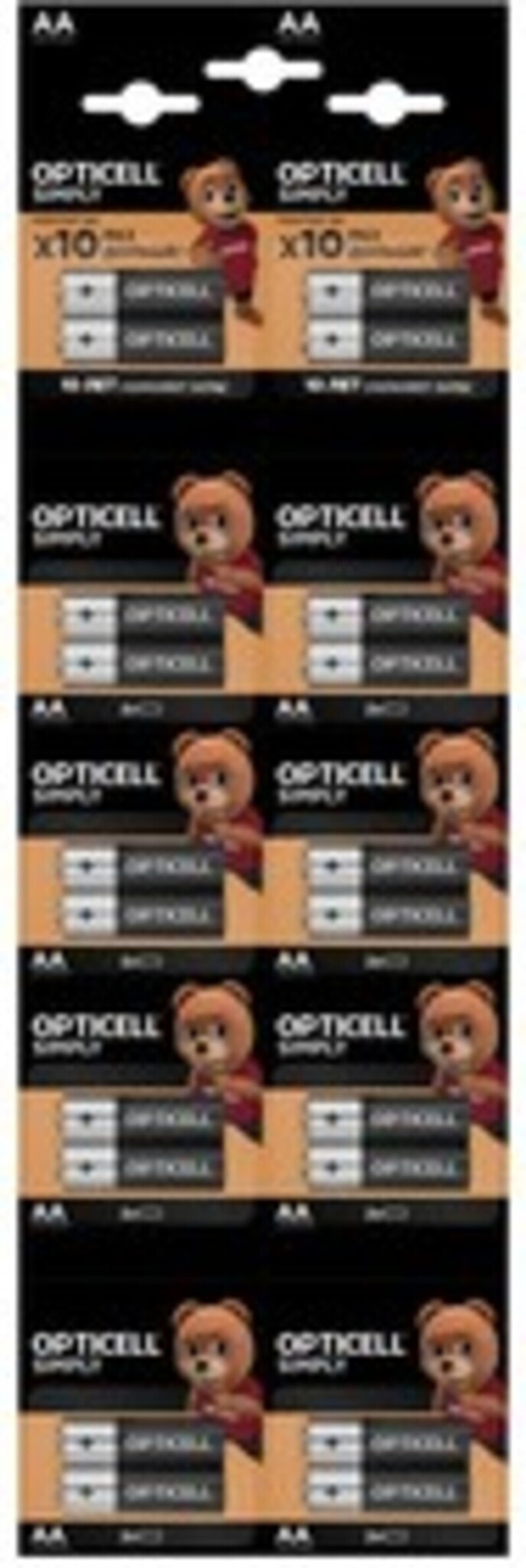 Батарейки Opticell Simply LR6 к-т 2Х10шт отр.наб  1/10