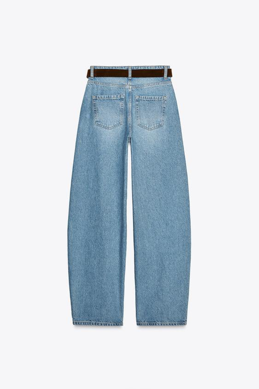 ZARA ЗАУЖЕННЫЕ ДЖИНСЫ Z1975 WIDE-LEG С ВЫСОКОЙ ПОСАДКОЙ, ГОЛУБОЙ