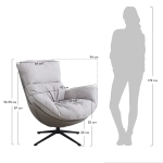 Кресло Bradex Home HUG светло-серый, экокожа, шенилл