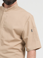 Бежевая мужская рубашка-китель "Мир" для повара и кондитера NVDesign