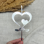 Свеча-топпер «Сердца», в серебряном цвете