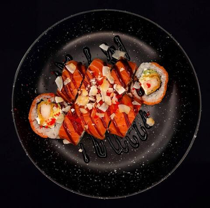 Ролл Филадельфия с тигровой креветкой темпера