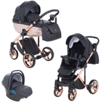 Детская коляска Adamex Chantal Star Collection 3 в 1 STAR101 черный+розовый