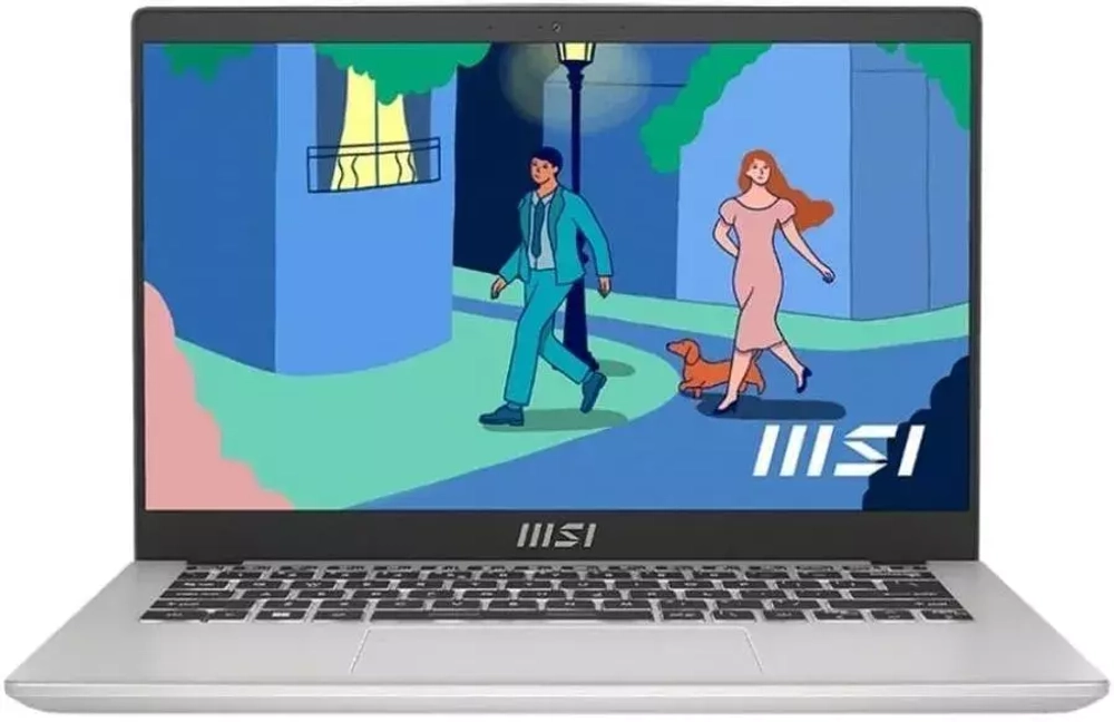 Ноутбук MSI Modern 14 C12M, Core i5-1235U,1.3 GHz,14" FHD (1920*1080),60Hz,DDR4 8GB,512GB M.2 PCIe SSD,Iris Xe Graphics,Urban Silver,1y,DOS MS-14J1 (9S7-14J111-240)