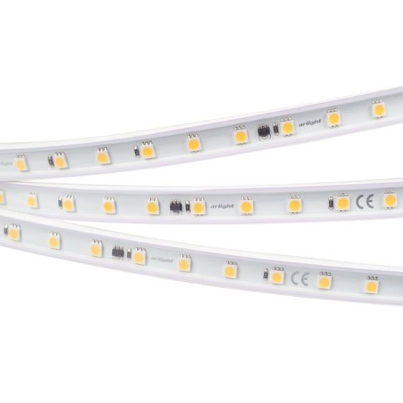 Светодиодная влагозащищенная лента Arlight 8W/m 54LED/m 5060SMD холодный белый 50M ARL-PV-B54-15.5mm 230V White6000 027056(2)