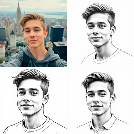 Аватарки в стиле Рисунок карандашом 154С мужские