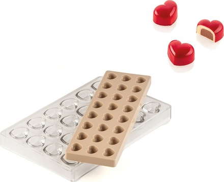 Форма для запекания Silikomart Forma do czekoladek Kit Cuore 01, овальная, силикон, 3,5 2,7 см