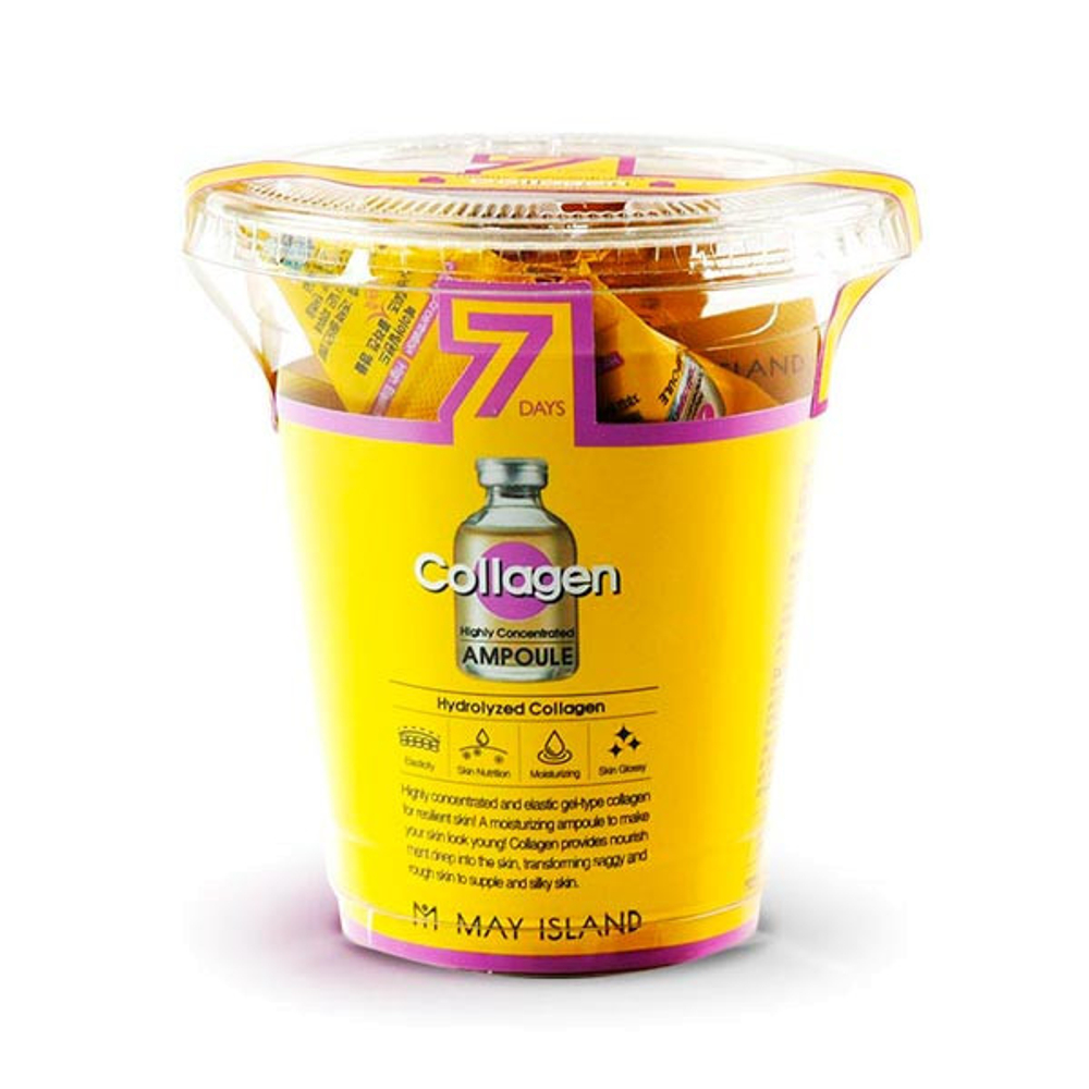 Высококонцентрированная ампульная сыворотка с Коллагеном May Island 7-Days Highly Collagen Concentrated Ampoule 12шт