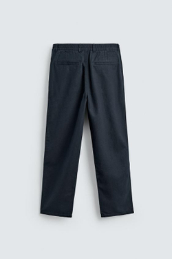 ZARA СВОБОДНЫЕ БРЮКИ STRAIGHT FIT, МОРСКОЙ СИНИЙ