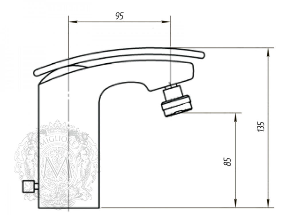 Смеситель для биде Migliore ML.FLO-7086 Flo, хром схема