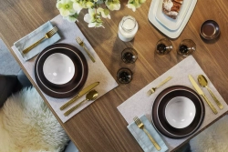 Sambonet - Набор из 6 ложек для эспрессо Cortina PVD Gold / артикул   52722GA7  / GTIN 8014808402388