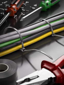 Стяжки пластиковые 3,6х300мм, черные, 100 штук