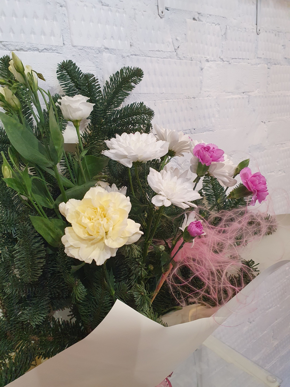 Авторский букет "новогодние сливки "