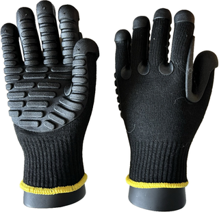 Перчатки 10G полиэстер +Спандекс, черный TPE, антивибрация