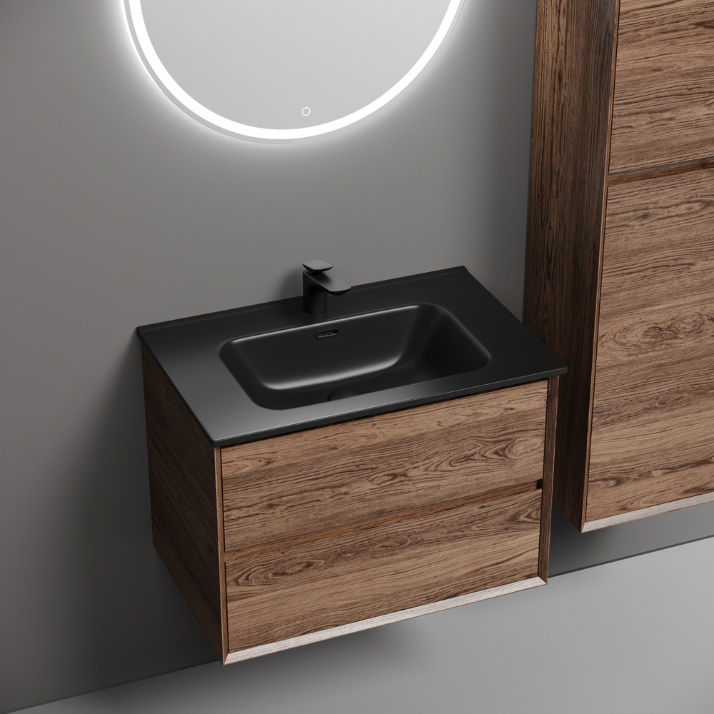 Тумба подвесная Sancos Marmi 2.0 690х445х520 с двумя ящиками оснащенными доводчиками скрытого монтажа, дуб чарльстон, арт.MR2.070ECH