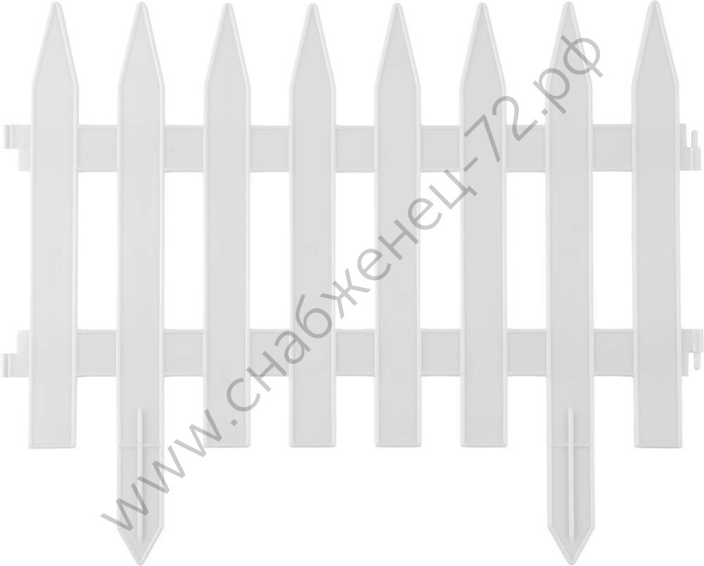 GRINDA Классика, 28 х 300 см, белый, 7 секций, декоративный забор (422201-W)