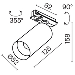 Трековый светодиодный светильник Maytoni Focus LED TR021-1-12W3K-W-BBS