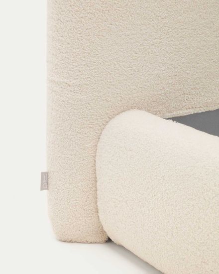 Кровать Martina со съемным бежевым чехлом из ткани букле под матрас 160 х 200 см