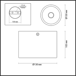 6668/1CL HIGHTECH ODL19 337 белый с золотым фольг-м Потолочной накладной светильник LED GU10 1*7W 220V GLASGOW (вместо 3877/1CL)