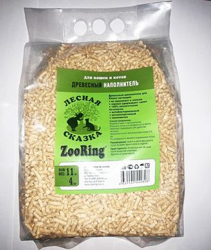 ZooRing Лесная сказка древесный наполнитель для кошек 4кг