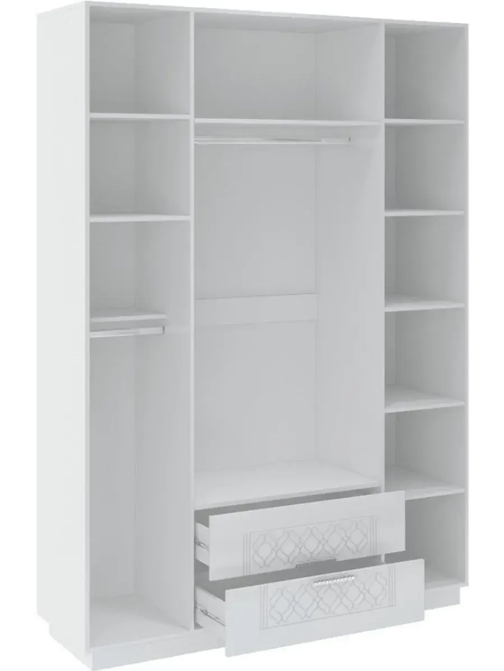 Шкаф для одежды распашной с зеркалом и полками 160х51х222 см