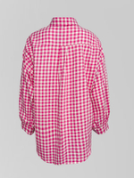 Рубашка WY 9005 в клеточку с длинным рукавом и логотипом на груди