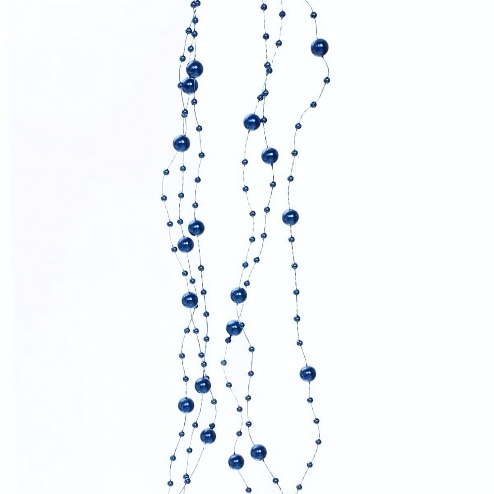 Бусы на ёлку 2м "Роса" d-7,5мм, Сапфир
