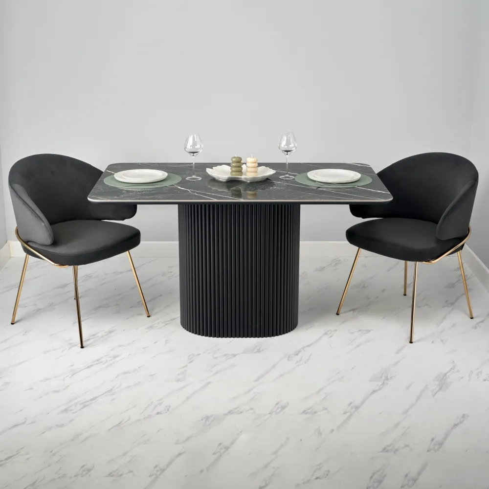 Стул-полукресло Bradex Home Emil графит с золотыми ножками