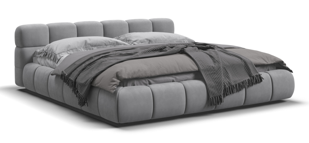 Босс Дрим Кровать+ПМ 180 Велюр Монолит сталь