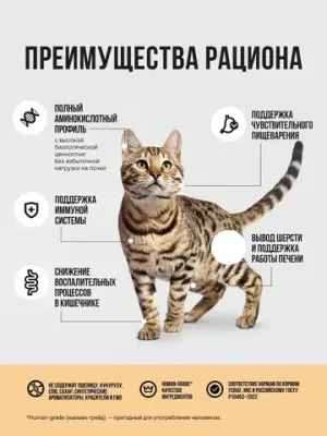 Пауч кусочки в соусе для кошек с чувствительным пищеварением, с цыпленком и овощами