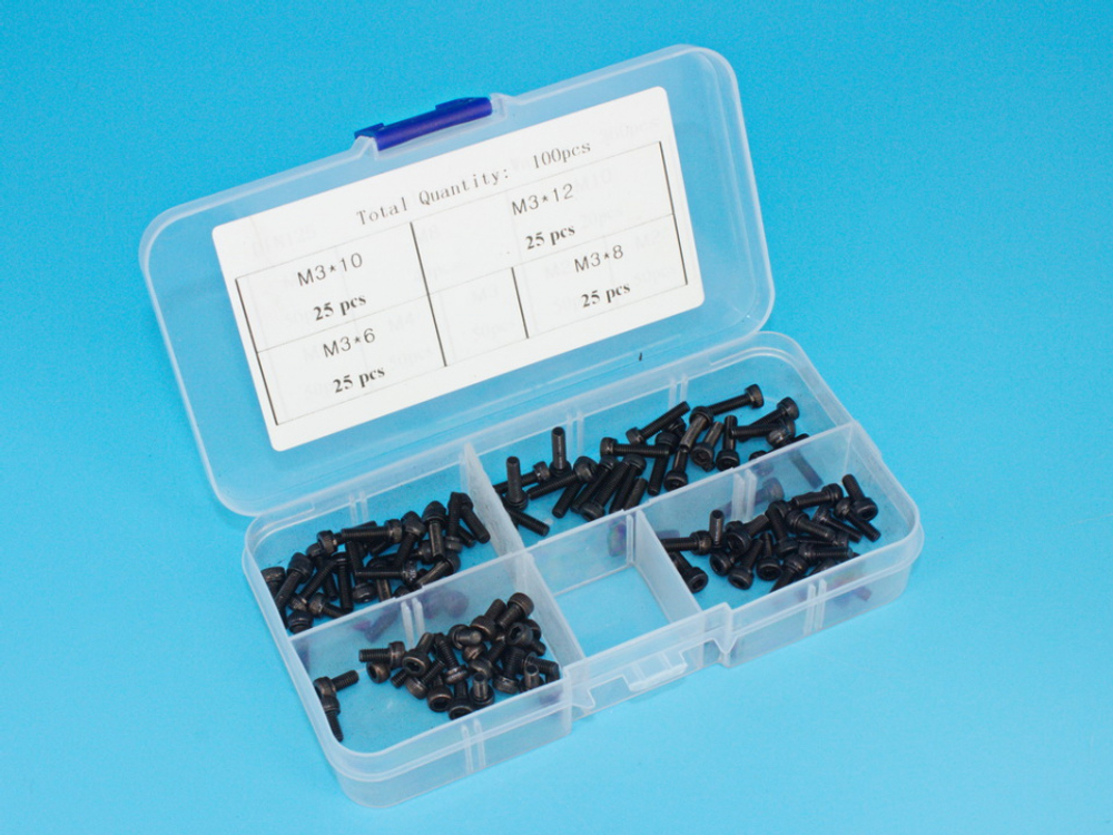 Комплект винтов повышенной прочности 12.9 100шт. M3