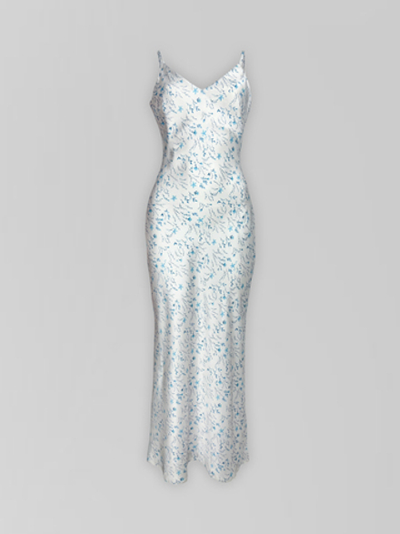 Платье-комбинация Ailuna collection 777 атласное в цветок на лямках с регулировкой