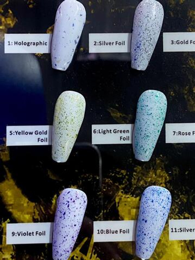 Топ с частичками фольги разных цветов