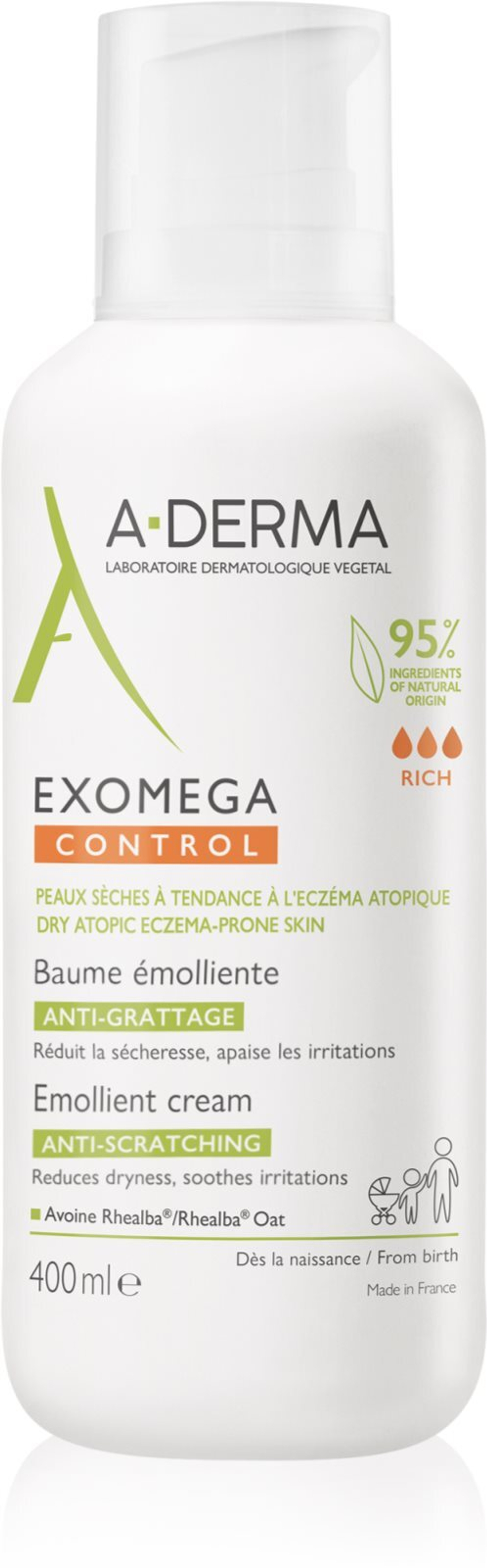 A-Derma Exomega Control - бальзам для чувствительной и сухой кожи /   400  ml  / GTIN 3282770149722