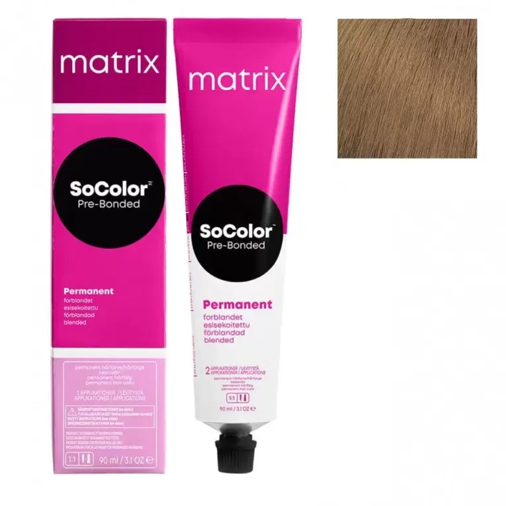 Matrix SoColor Pre-Bonded 8N Светлый блонд натуральный Крем-краска для волос, 90мл