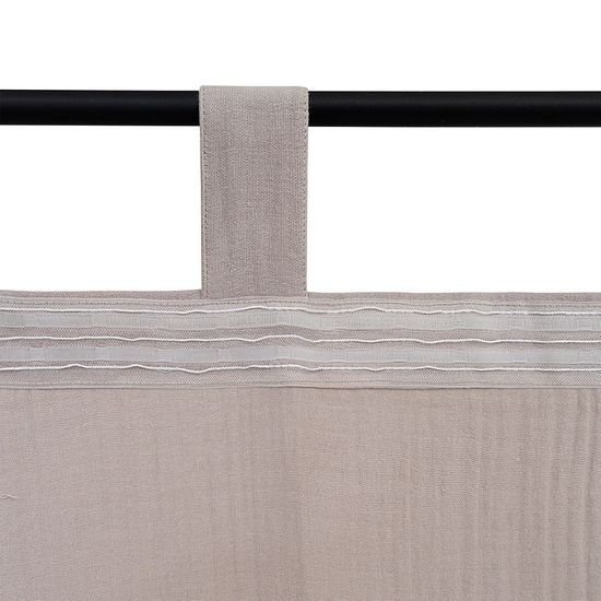 Штора из муслина бежево-серого цвета из коллекции essential, 150х290 см