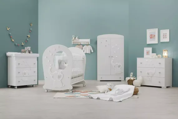 Детская кроватка-качалка Erbesi Elly Oblo White