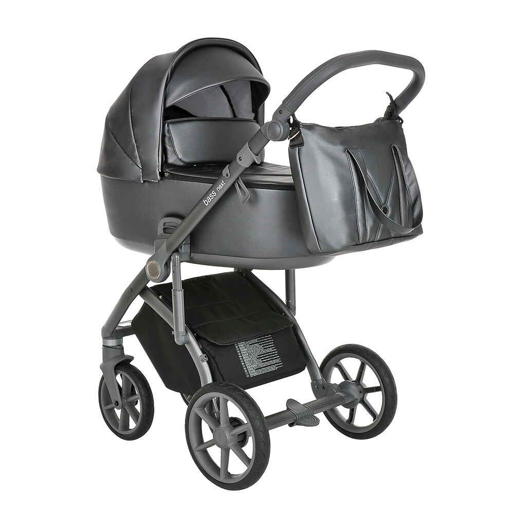 Детская коляска Roan Bass Next Кожа 2 в 1 RN083/1 Graphite Pearl