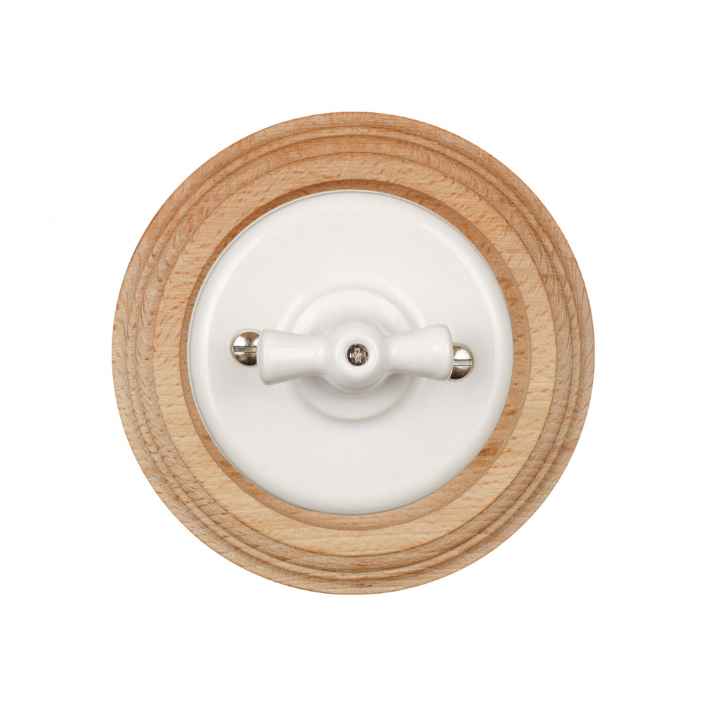 Выключатель 1кл. проходной, керамика, цвет белый B1-201-01