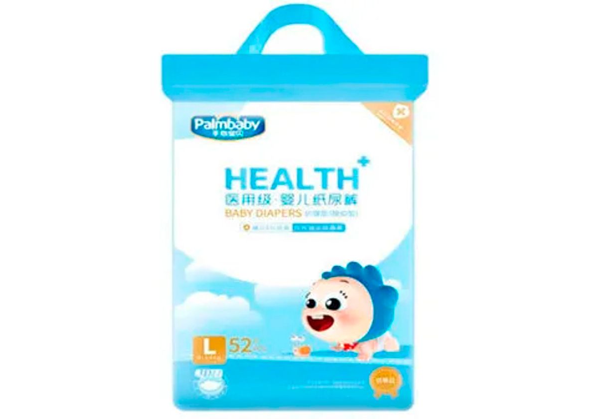 Детские подгузники "PalmBaby Health+" L, 52 шт