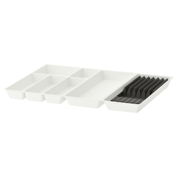 IKEA UPPDATERA  (ИКЕА УППДАТЕРА)  -  Лоток для столовых приборов+держатель для ножей, белый/антрацит, 72x50 см