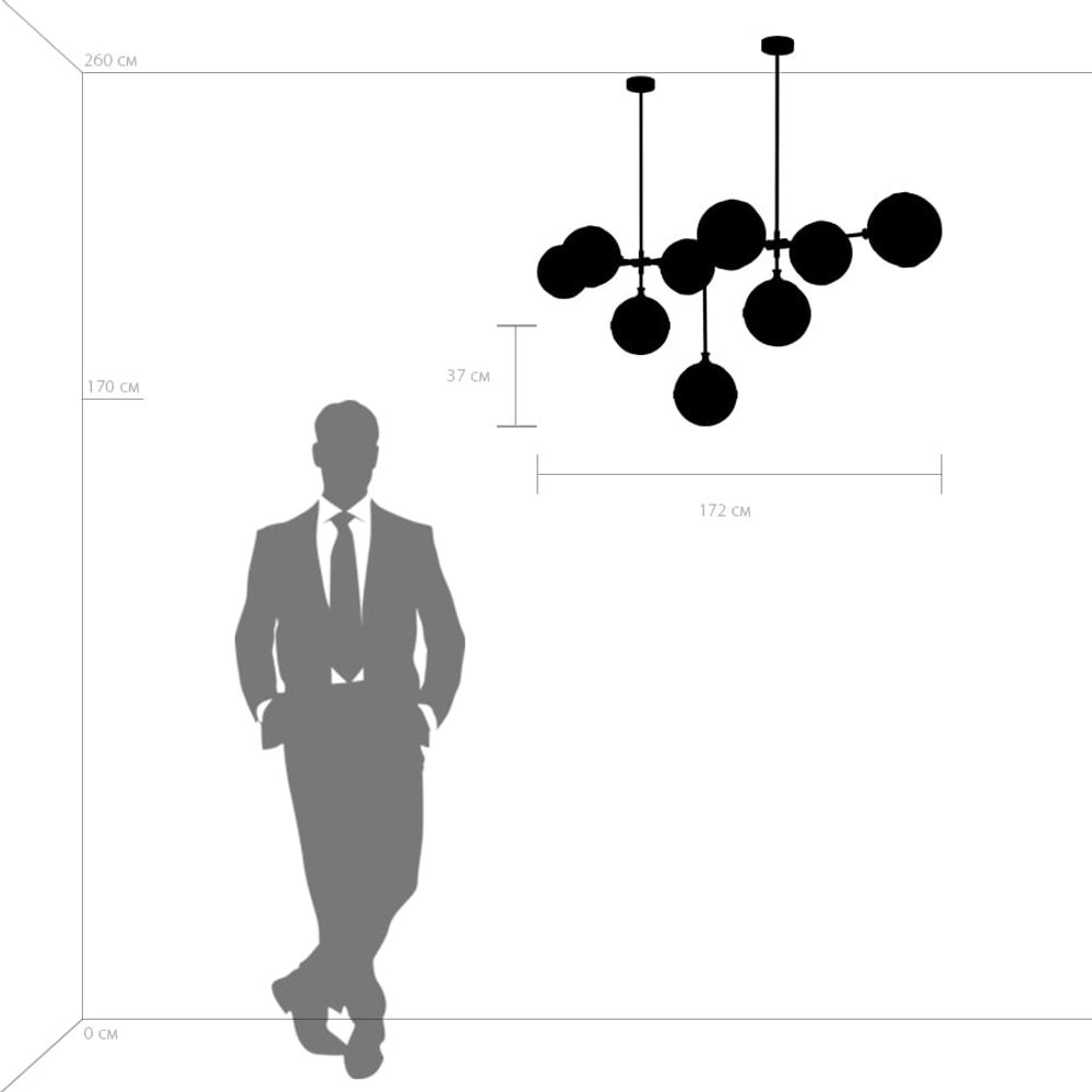 813191 Люстра GLOBO 9х40W E14 бронза/белый