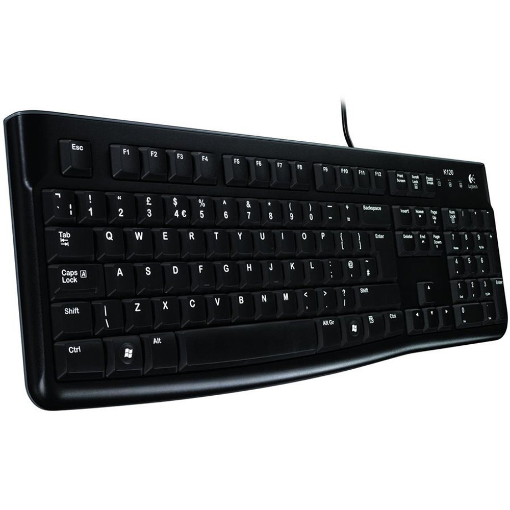 LOGITECH K120 Corded Keyboard - BLACK - USB - RUS - B2B