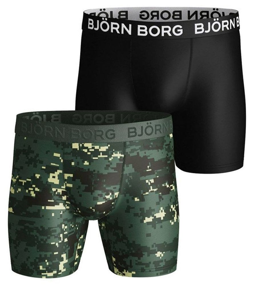 Мужские спортивные боксеры Björn Borg Shorts Per BB Digital Woodland 2P - duck green