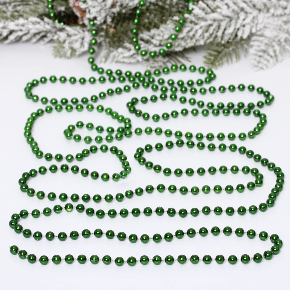 Бусы на елку 2,7м «Шарик» d-6мм, изумруд (pvc коробка)