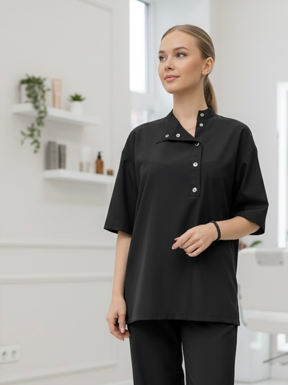 Рубашка-косоворотка женская для парикмахера