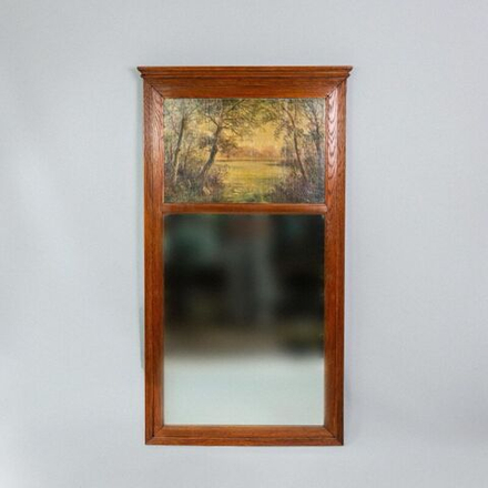 Винтаж: Антикварное зеркало с картиной