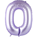 Шар фольгированный Цифра 0 101 см (Лаванда)