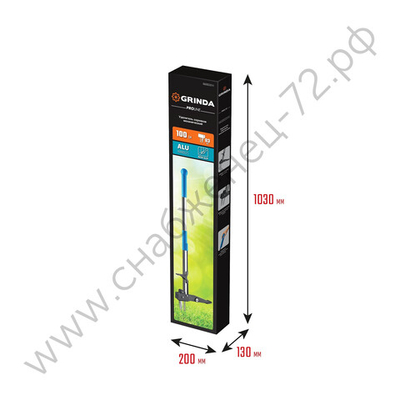 GRINDA CYCLONE-T, длина 980 - 1170 мм, алюминиевый корпус, пластиковая D-образная рукоятка, телескопический удалитель сорняков, PROLine (423203)